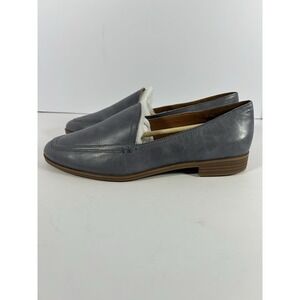 NEW Lucky Brand Women's Leather‎ Loafers Heel Flats Shoes Grey 9.5
